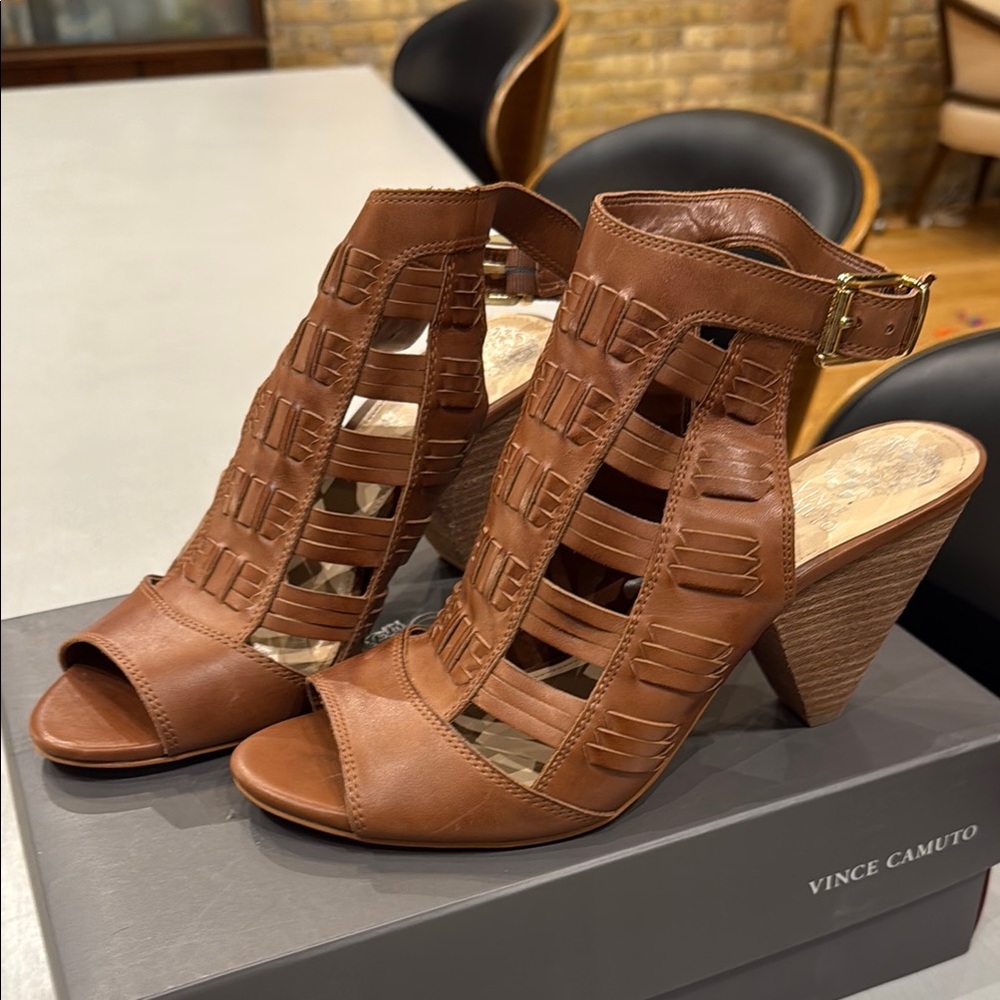 Vince Camuto Tan Cutout Heels
